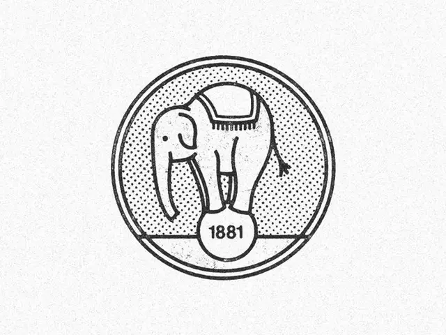 Monochrome Vintage Elephant Emblem with '1881' Ball