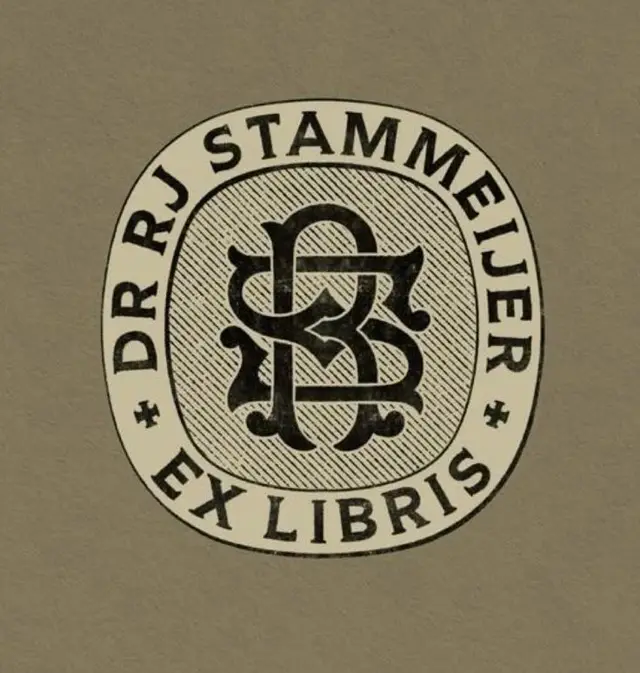 Vintage Ex Libris Bookplate — Dr. R. J. Stammeijer