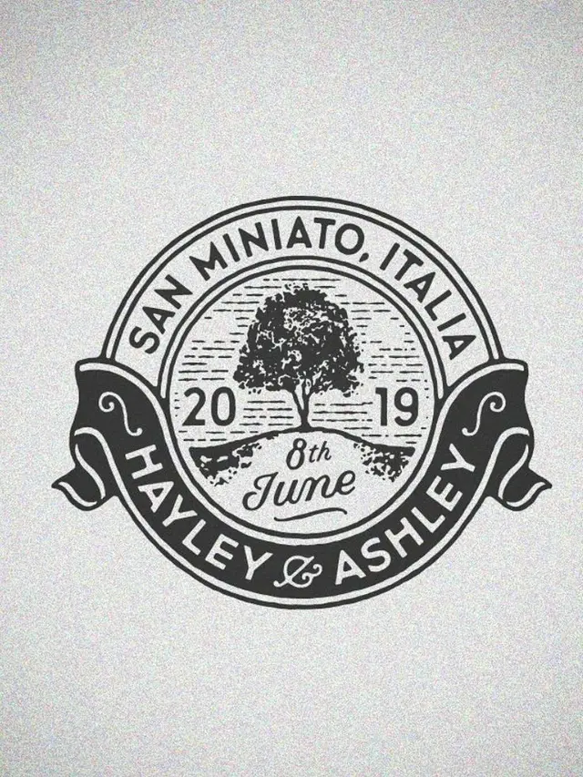 Vintage wedding emblem — San Miniato, Italia (8th June 2019)