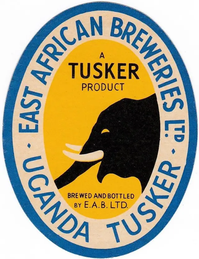 Vintage Tusker beer label — East African Breweries (Uganda)