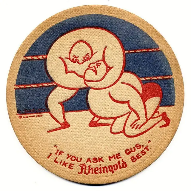 Vintage Rheingold Wrestling Beer Coaster