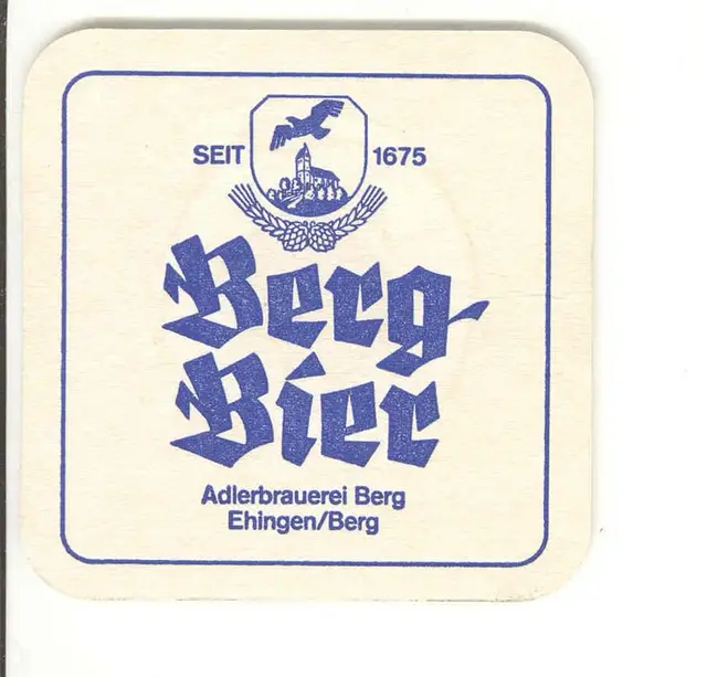 Berg Bier coaster — Adlerbrauerei Berg (vintage)