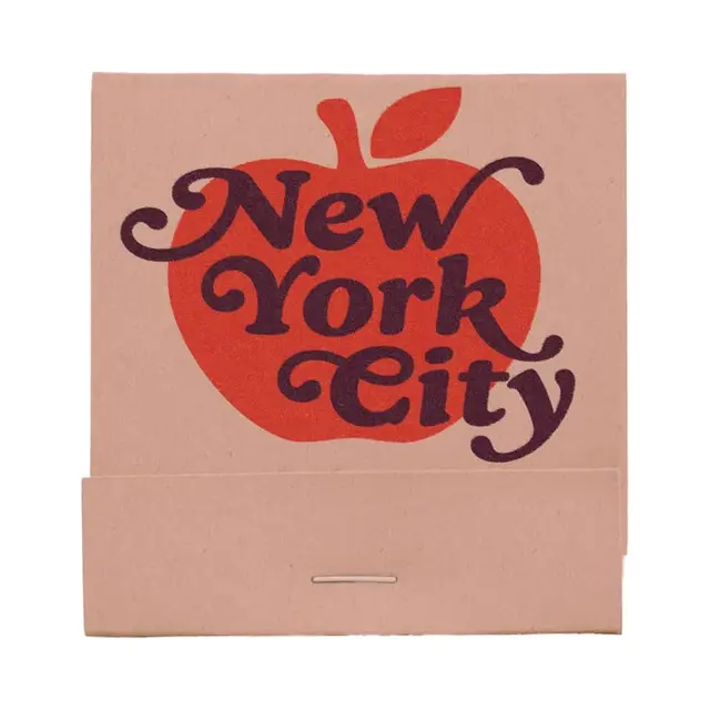 Retro New York City souvenir matchbook — apple graphic