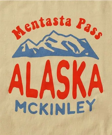 Mentasta Pass Alaska — vintage screen-print t‑shirt design