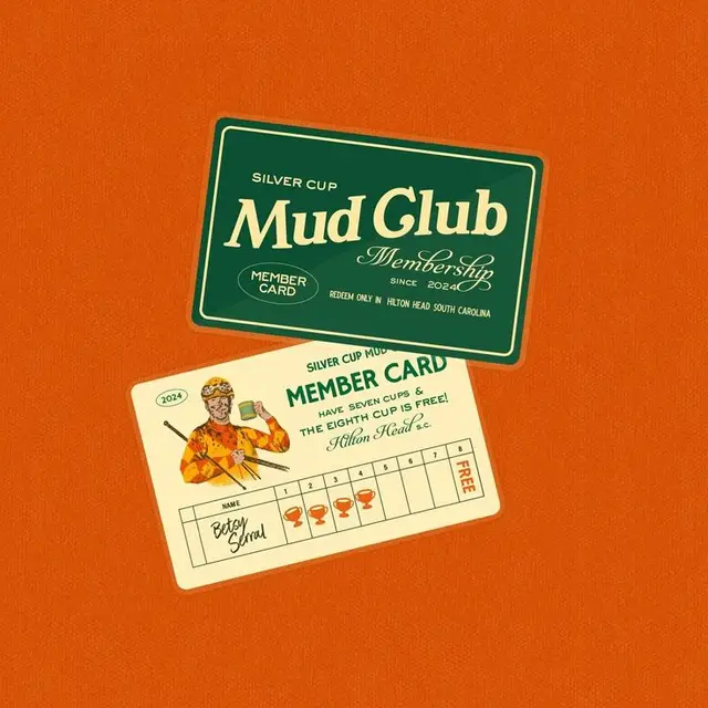 Mud Club — Silver Cup member punch cards (Hilton Head, SC)