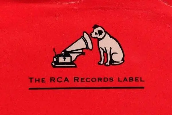 RCA Records logo: dog listening to gramophone on red label