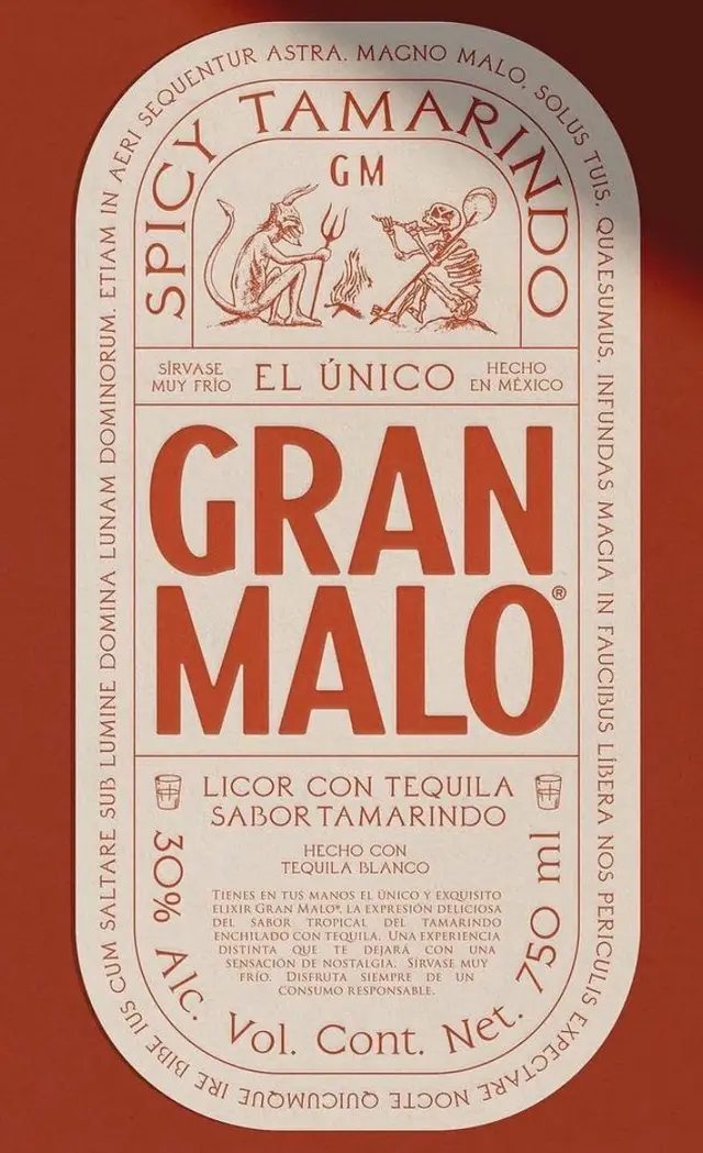 Gran Malo — Spicy Tamarindo Tequila Liqueur Label