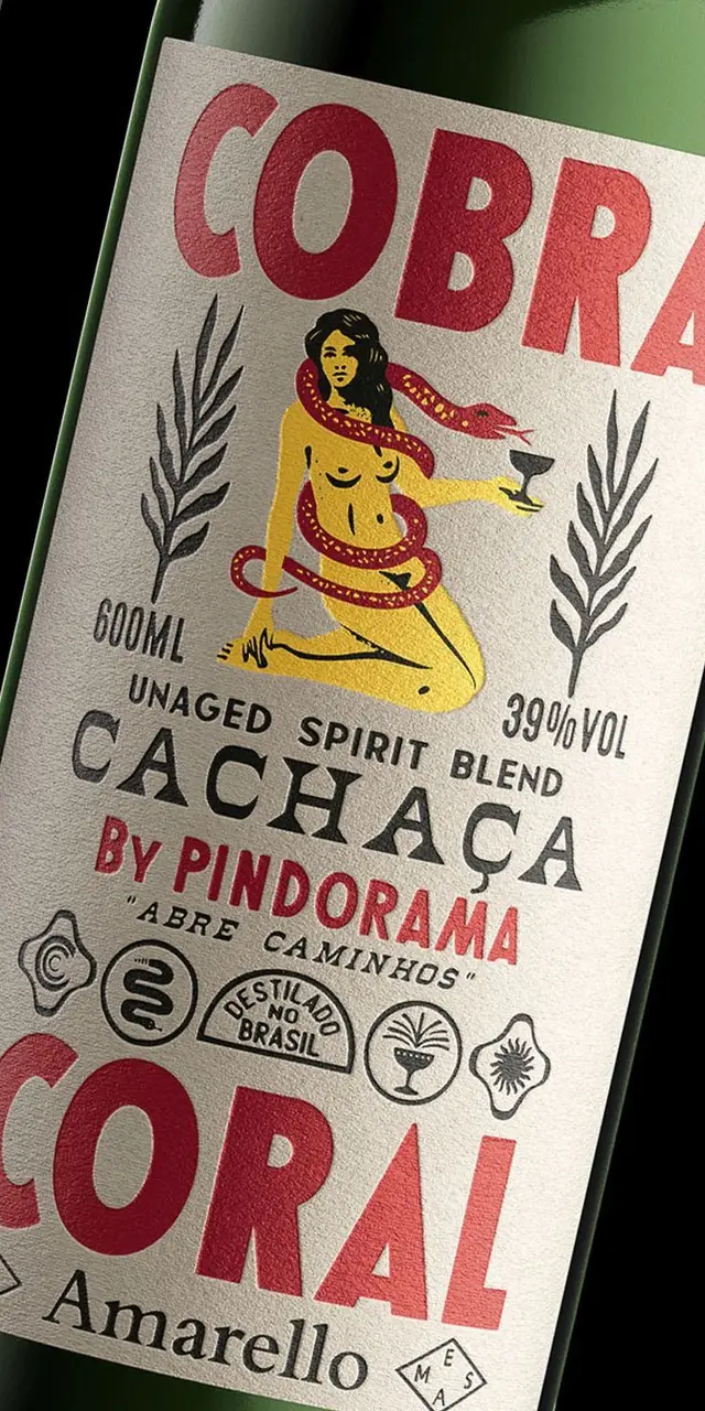 Cobra Cachaça label — Pindorama unaged spirit blend (600ml)