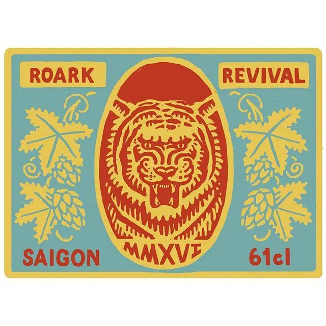 Roark Revival Saigon tiger label — vintage-style poster