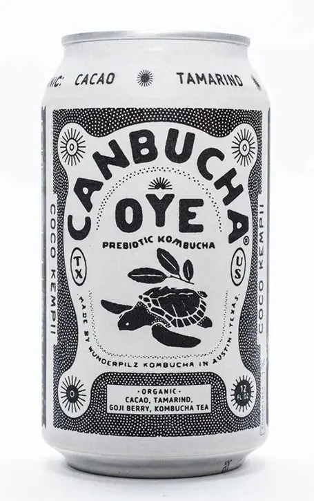 CANBUCHA OYE — Black & White Prebiotic Kombucha Can (Cacao · Tamarind)