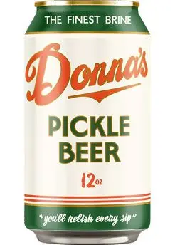 Donna's Pickle Beer — 12 oz retro aluminum can
