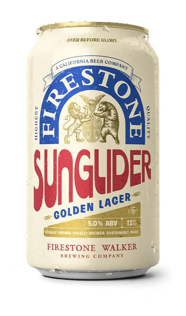 Firestone Walker Sunglider — Golden Lager beer can, front label product photo