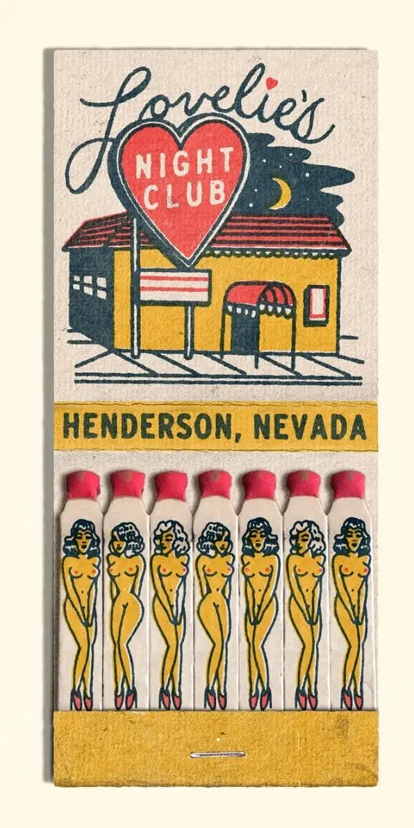 Vintage matchbook: Lovelie's Night Club — Henderson, Nevada