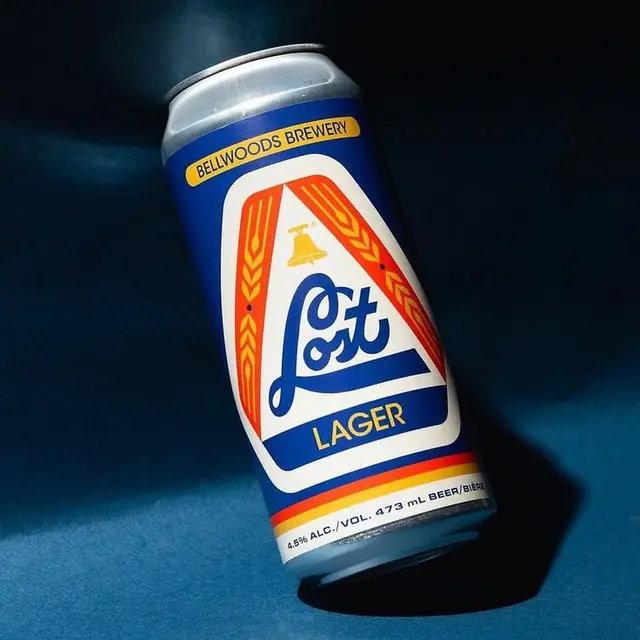Bellwoods Brewery Lot Lager can — blue retro label, 473 mL