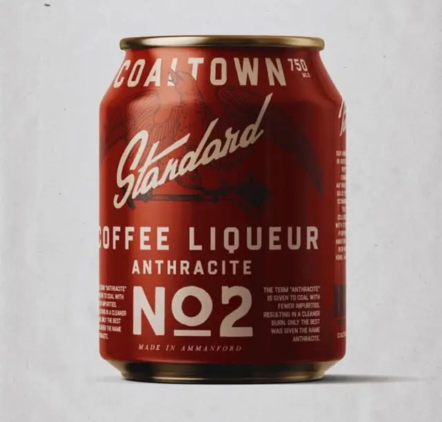 Coaltown Standard Coffee Liqueur Anthracite No2 — red canned liqueur packaging