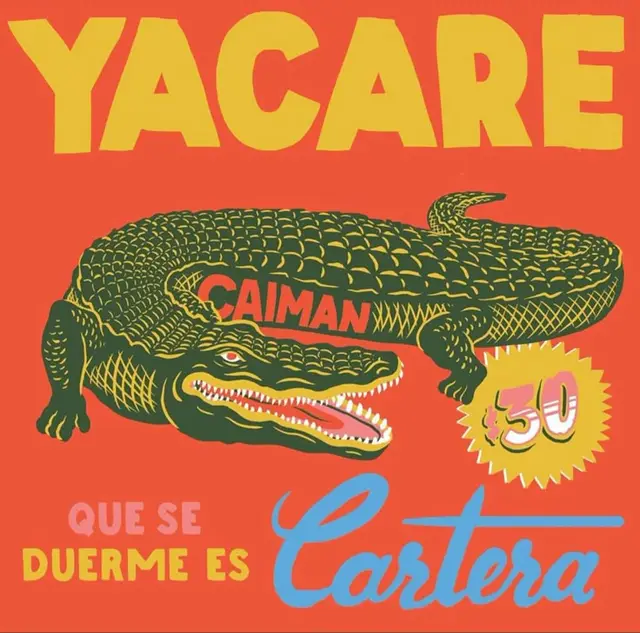 Vintage Yacare Caiman Poster — "Cartera" slogan