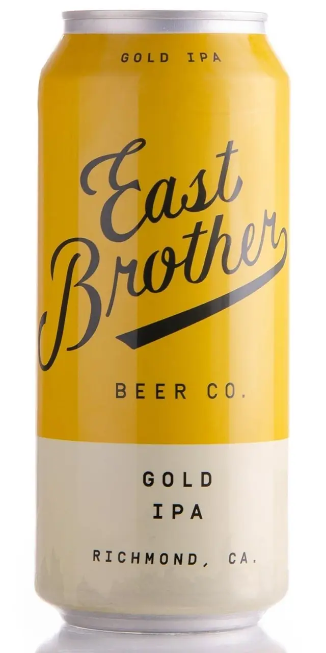 East Brother Beer Co. — Gold IPA can (yellow/cream)