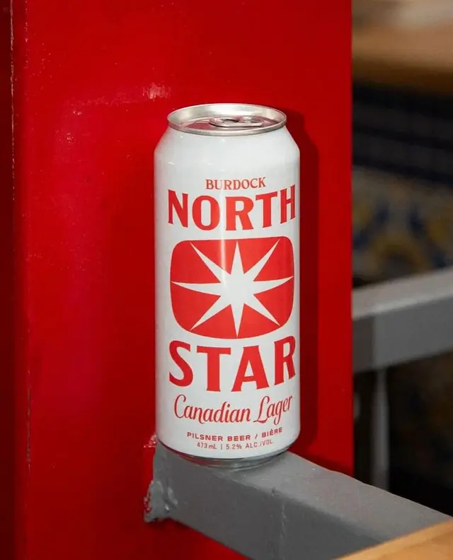 North Star Canadian Lager — white tall can with red star logo