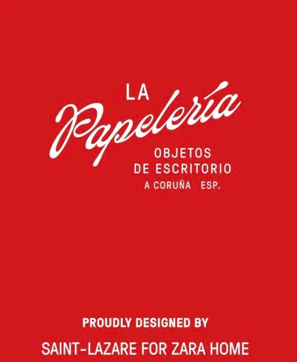 La Papelería — Zara Home stationery poster (red typographic design)