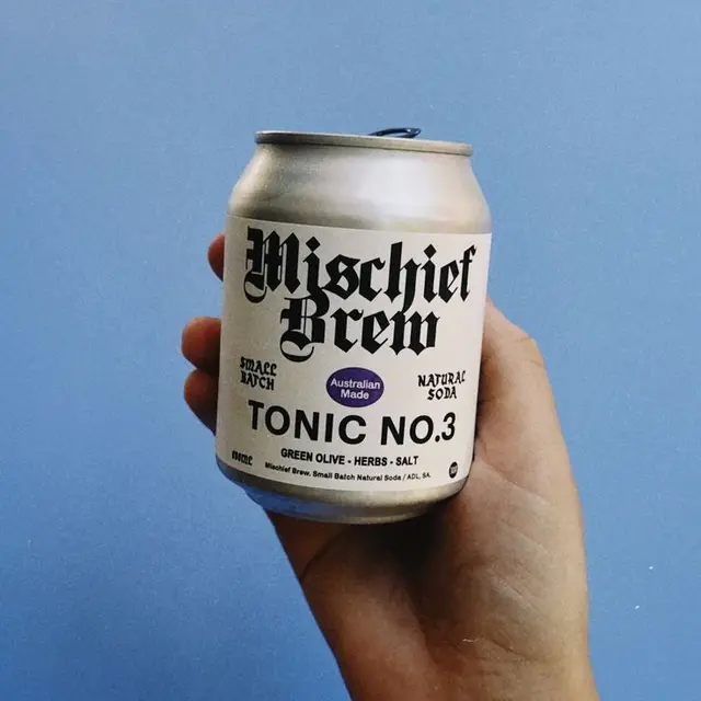 Mischief Brew TONIC NO.3 aluminum can — hand-held product photo