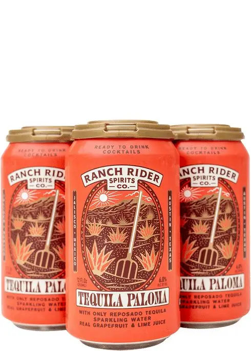 Ranch Rider Spirits Co. — Tequila Paloma canned RTD cocktail (coral three-pack)