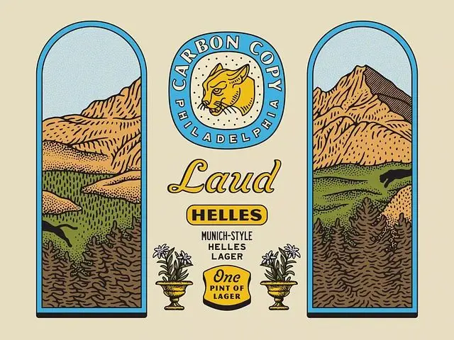 Laud Helles — Carbon Copy Philadelphia beer label illustration