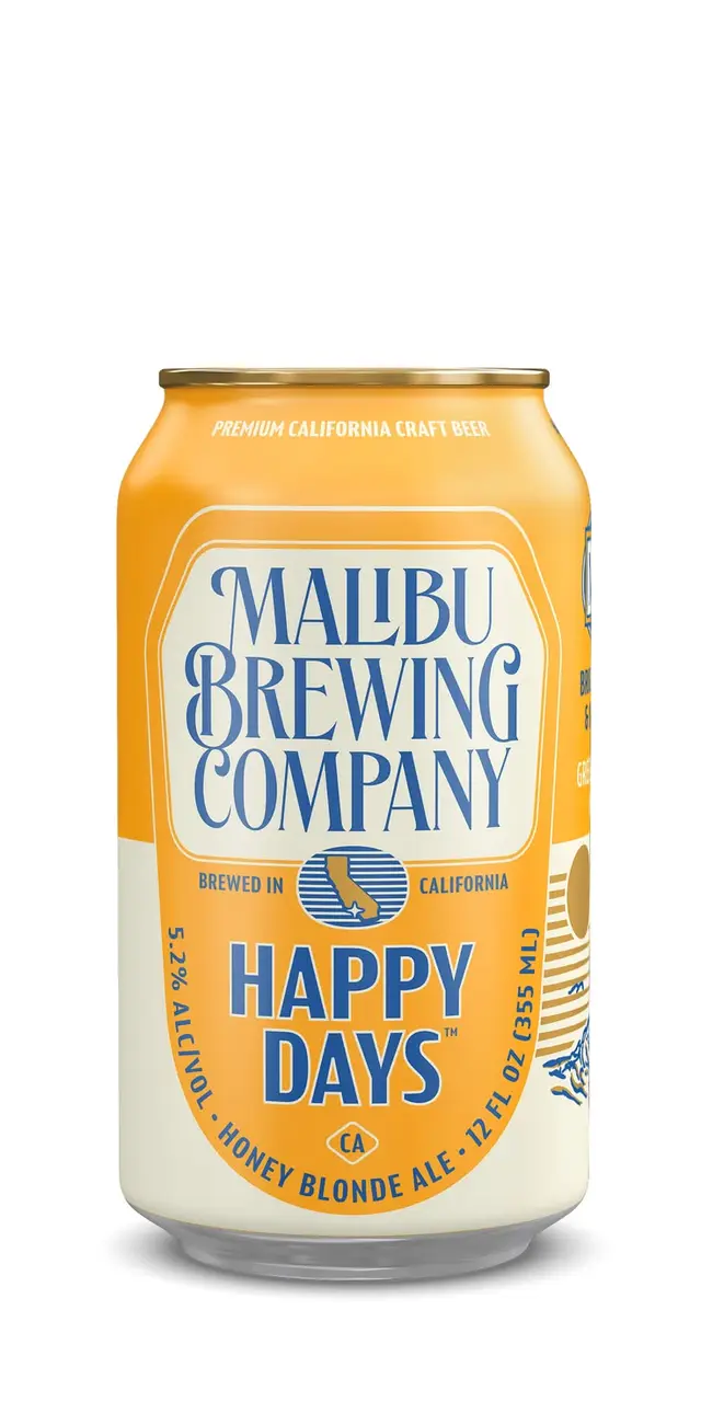 Malibu Brewing Company — Happy Days Honey Blonde Ale (12 fl oz) can