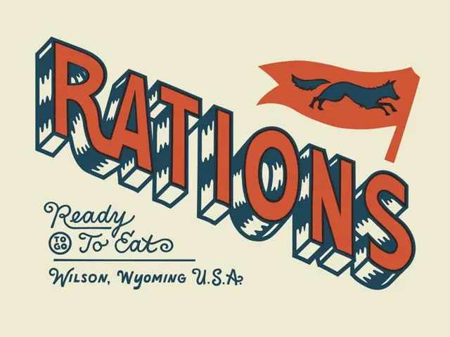 Vintage poster: "RATIONS" Ready To Eat — Wilson, Wyoming