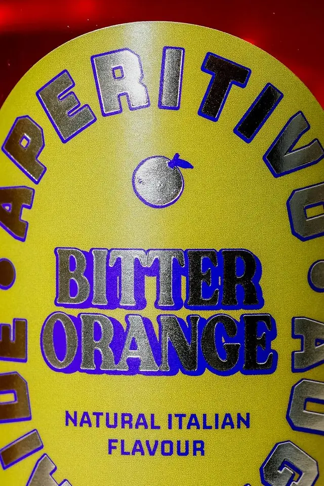 Bitter Orange Aperitivo Bottle Label — Close-up