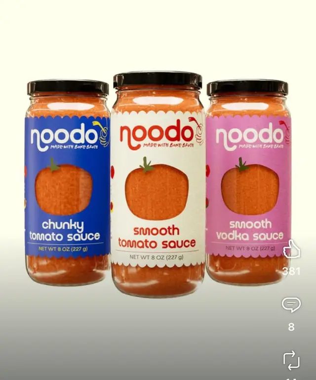 Noodo jar trio — Chunky Tomato, Smooth Tomato, Smooth Vodka (8 oz)