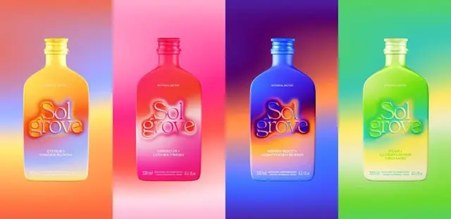 Sol grove — Four Gradient Frosted-Glass Bottles Packaging