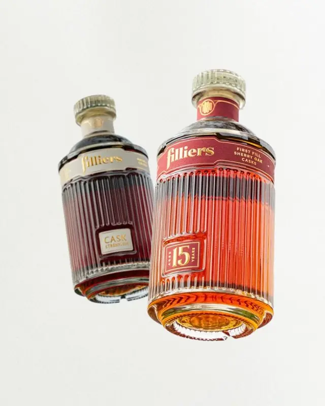 Filliers 15 — ribbed glass spirit bottle product shot