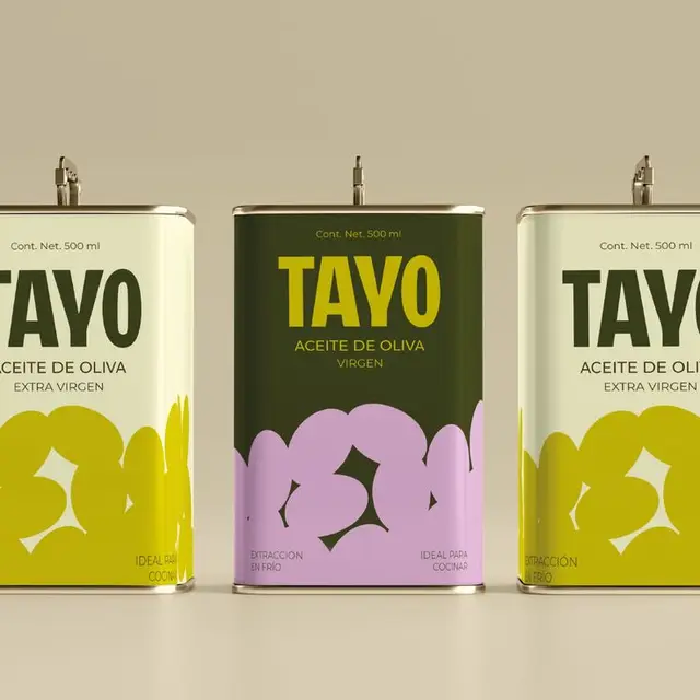 TAYO Aceite de Oliva — 500 ml metal tins trio packaging