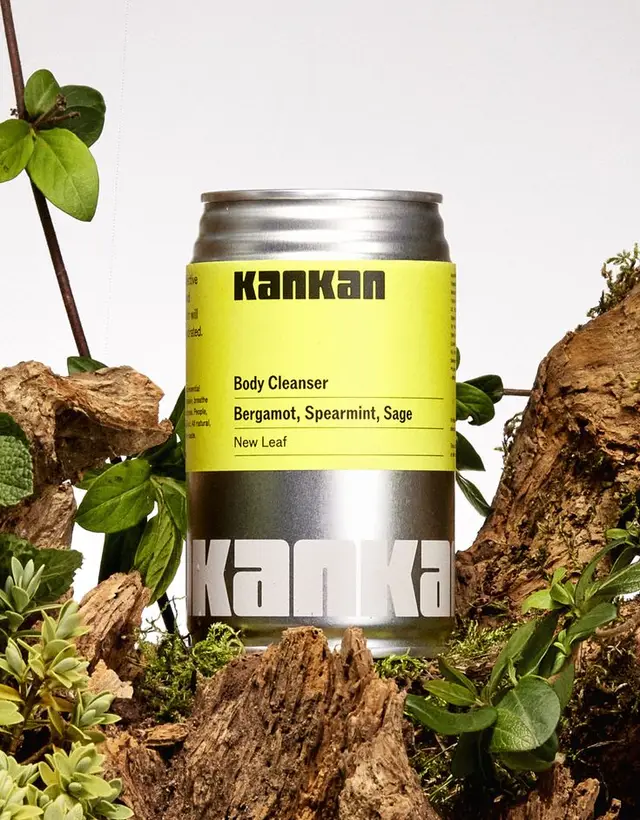 Kankan Body Cleanser in Aluminum Can — 'New Leaf' (Bergamot, Spearmint, Sage)