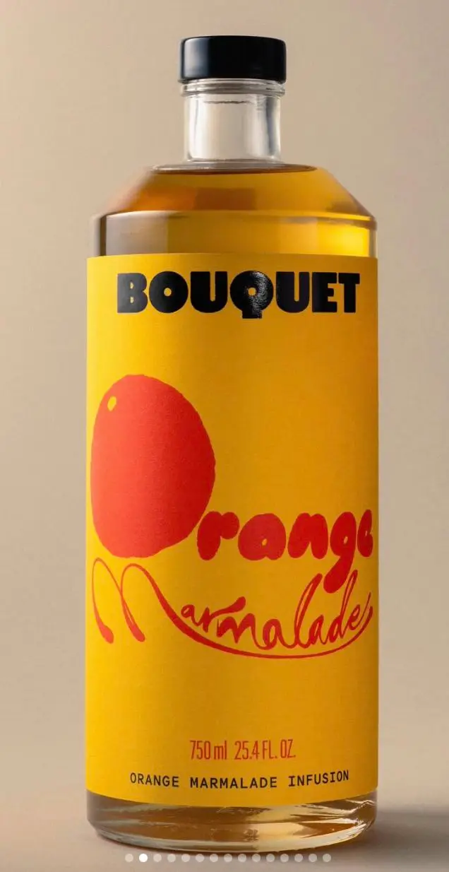 BOUQUET Orange Marmalade Infusion — yellow label glass bottle