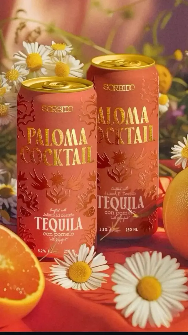 Paloma Cocktail — Embossed Tequila Can Packaging