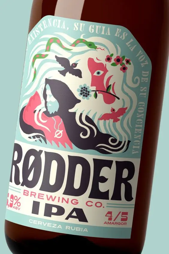 RØDDER Brewing Co. IPA — illustrated cerveza rubia label