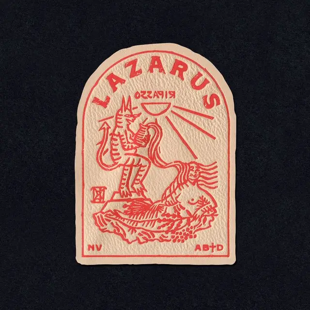 LAZARUS linocut-style print on arched cream paper