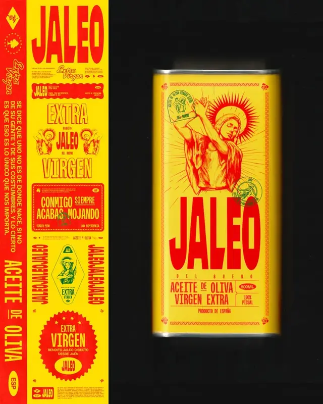 JALEO yellow tin — Spanish extra virgin olive oil packaging