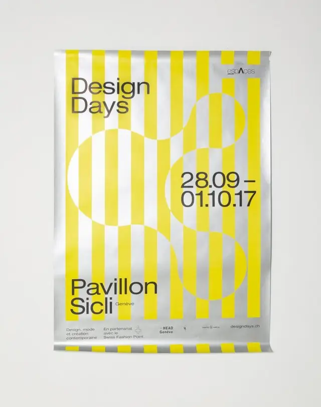Design Days poster — Pavillon Sicli, Genève (28.09–01.10.17)