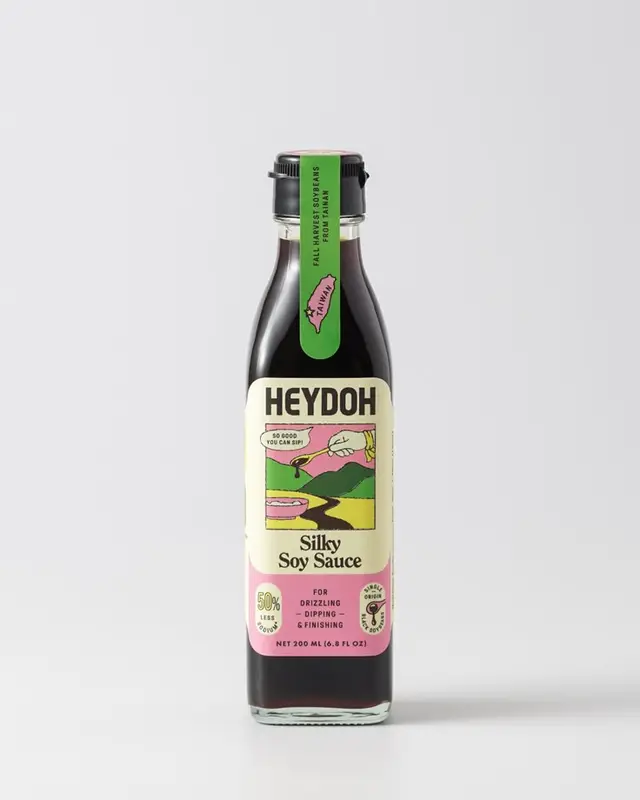 HEYDOH Silky Soy Sauce — 200 ml glass bottle with retro illustrated label