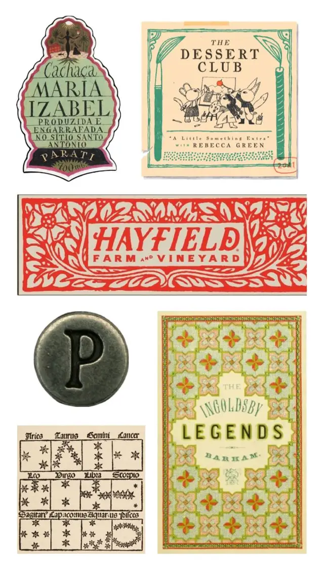 Vintage ephemera collage — Cachaca Maria Izabel, The Dessert Club, Hayfield, Ingoldsby