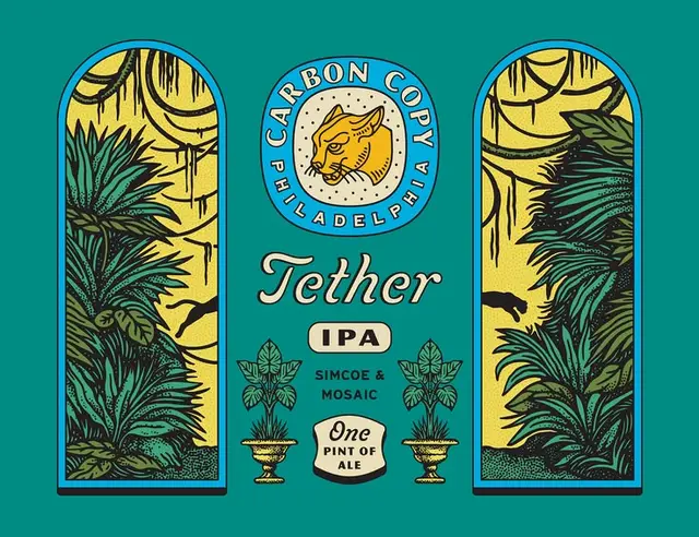 Carbon Copy — Tether IPA label artwork (Philadelphia)