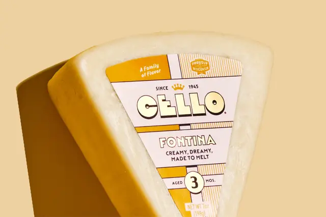 CELLO Fontina cheese wedge — close-up product shot