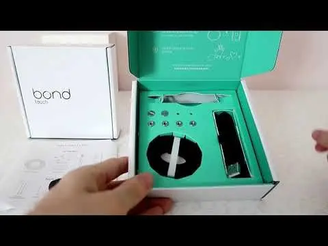 YouTube thumbnail: Bond Touch wearable unboxing — teal inner packaging