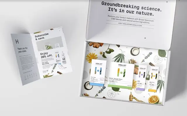 Healist CBD packaging — botanical meets clinical product photography