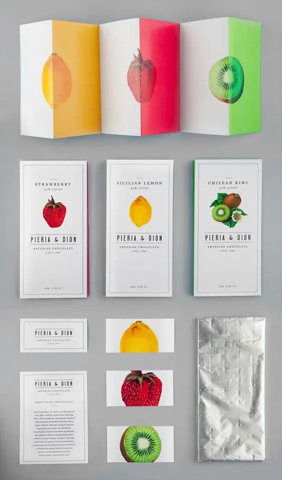 Pieria & Dion — Strawberry Artesian Chocolate packaging (student project)
