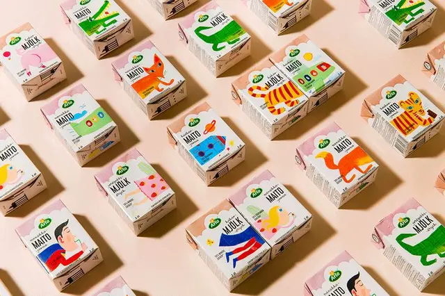 Arla flavoured milk — Kuudes illustrated carton packaging