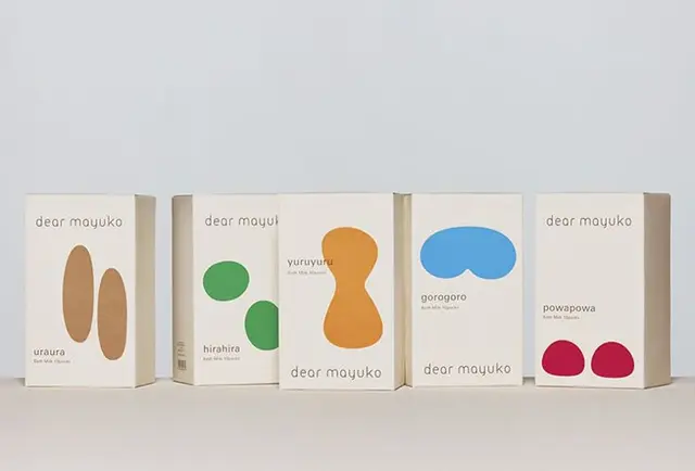 Dear Mayuko — matte powder-blue skincare packaging set