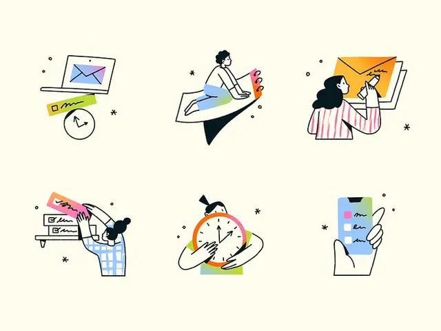 Productivity Spot Illustrations — 6 Pastel Vector Icons (Dribbble)